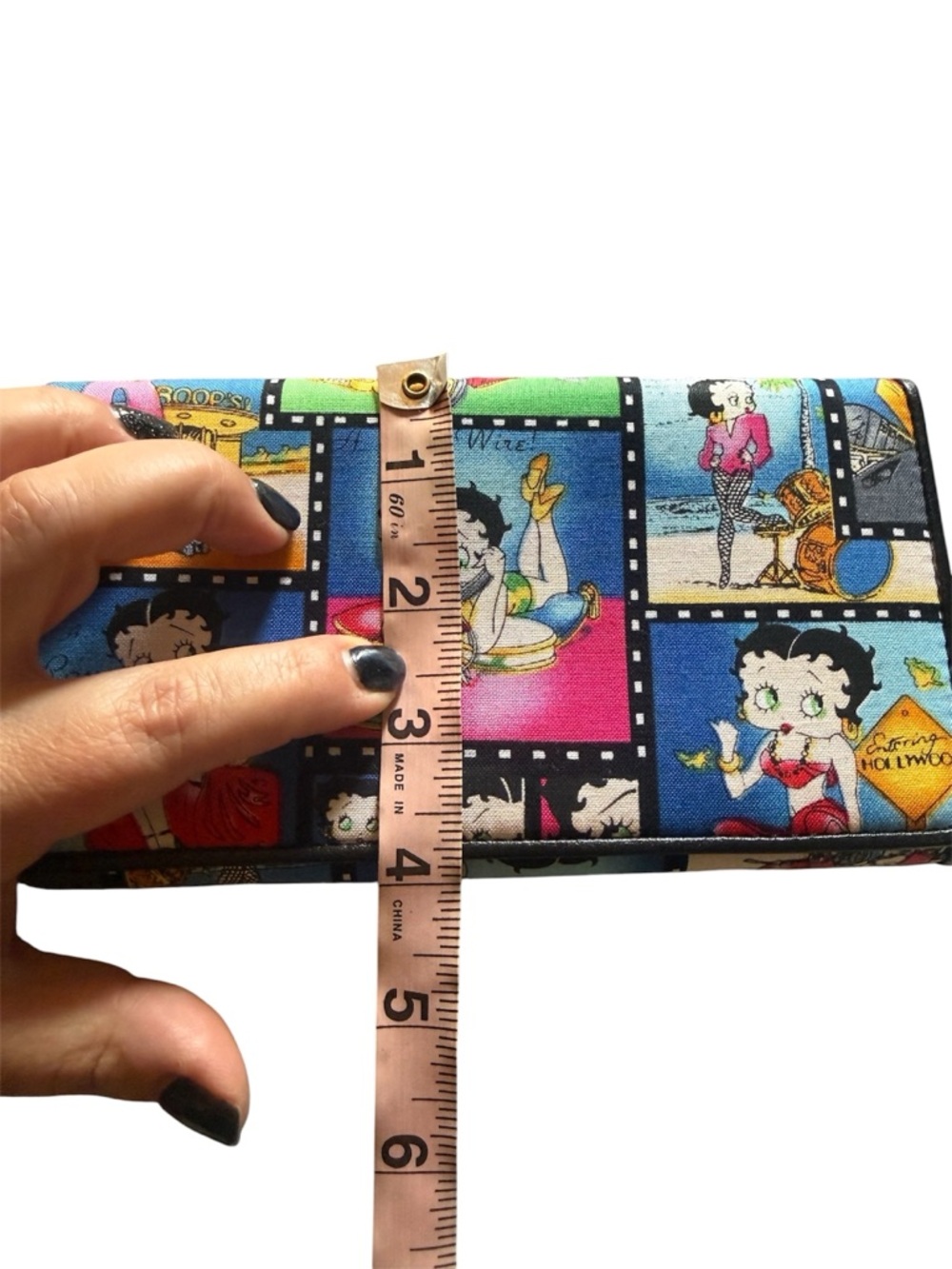 Vintage Iconic Betty Boop “Entering Hollywood” Multi Photos Fabric Snap Wallet - Picture 6 of 16